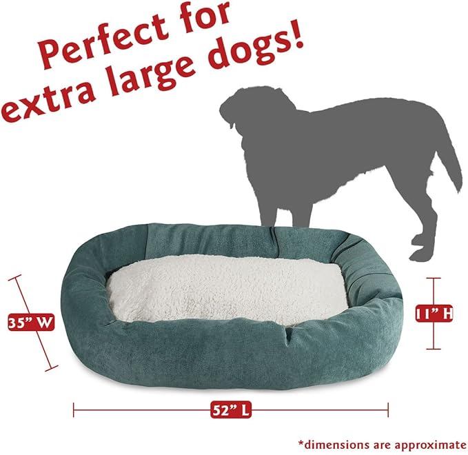 52 inch Azure Villa Collection Sherpa Bagel Dog Bed