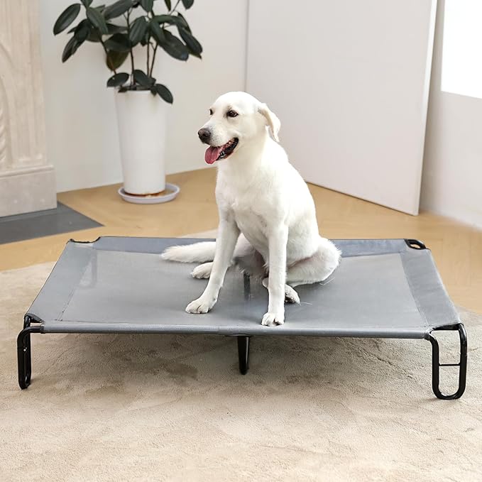 pettycare Elevated Outdoor Dog Bed 85 lbs,Grey