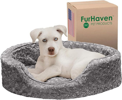 Furhaven Dog Bed for Small Dogs w/ Removable Washable Cover & Pillow Cushion Insert 12 lbs