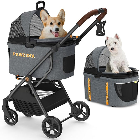 PAWZIDEA Pet Stroller 4 in 1 4 Wheels