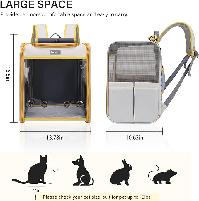Cat Backpack Carrier 16 lbs,