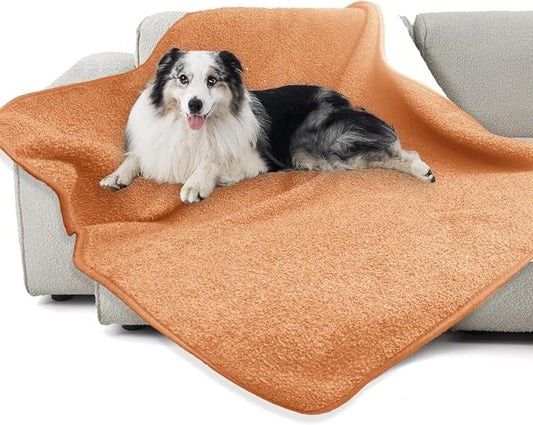 Waterproof Blanket for Bed Intimacy Squirt Pleasure, Large Dog Pet Blankets Couch Sofa Protector, Blanket for Adults Dogs Cats, Water Resistant Pee Stain Proof, Peach, 50" x 60"