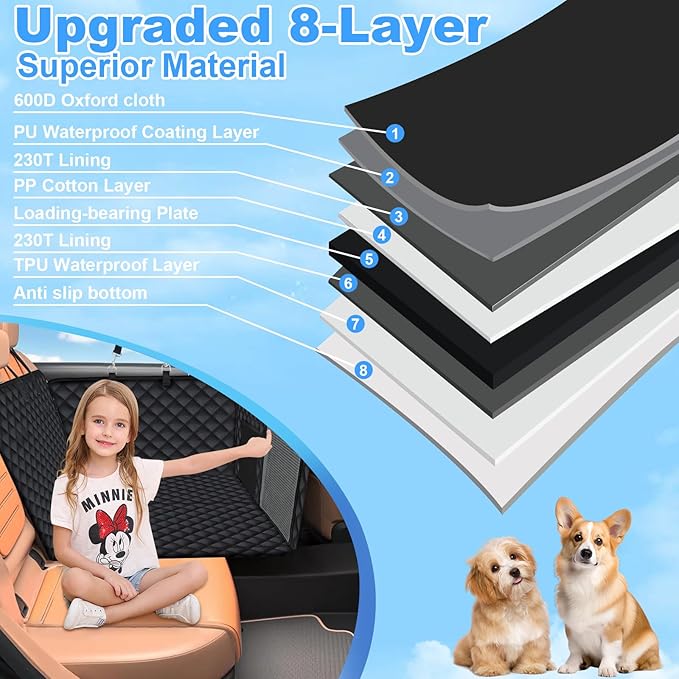 Wn's Day Dog Car Seat Cover for Back Seat