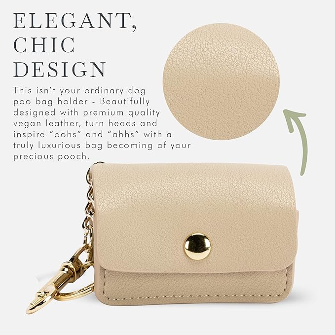 Leather Poop Bag Holder- Versatile Vegan Leather Waste Bag Holder for Dog Poop