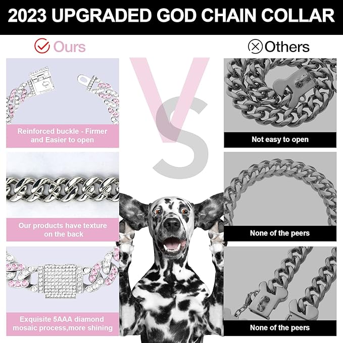 Dog Chain Silver Cuban Collars 22inch)