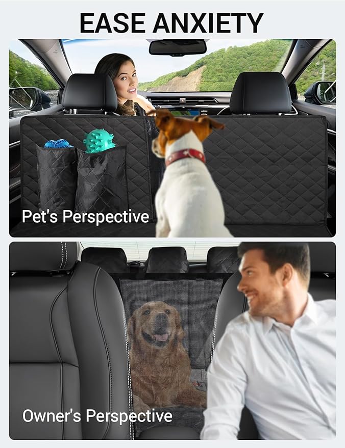 Proadsy 2024 Upgrade Dog Car Seat Cover Custom Fit 2018-2024 Toyota Camry Back Seat Extender Waterproof Scratch Proof Durable Black Protector Pet Hammock