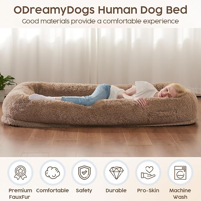 Human Dog Bed for Adult 290 GSM 40D Orthopedic