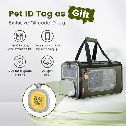 Pawaii Pet Carrier, TSA Airline Approved Cat Carrier, Soft Sided Collapsible Pet Travel Carrier, Foldable, Protable, Travel Friendly, Comfortable, Convenient Pet Travel Carrier