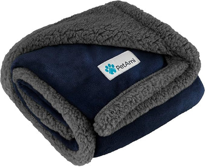 PetAmi WATERPROOF Dog Blanket for Bed 80x60 Navy