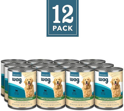 WAG Stew Canned Dog Food, Lamb & Vegetable Recipe, 13.2 oz Can (Pack of 12)