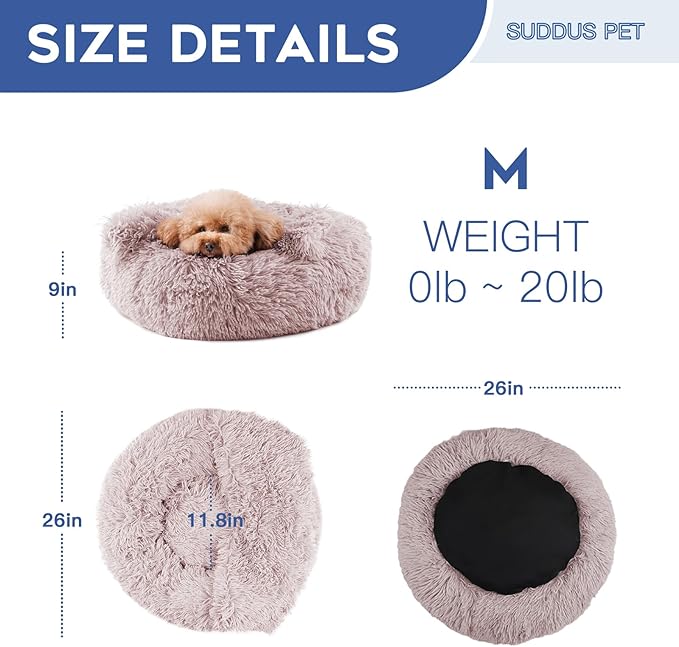 suddus Calming Dog Bed with Blanket Attached 26"