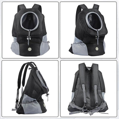 Dog Backpack, Puppy Backpack, Pet Carrier Backpack Small Dog Backpack Carrier Pet Travel Carrier Dog Front Carrier with Breathable Head Out Design and Padded Shoulder for Hiking Outdoor Travel(L)