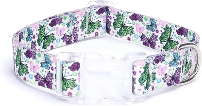 Dog Collar for Small Medium Large Dogs, Adjustable Soft Puppy Cats Collars Multicolor Patterns Collars Adjustable for Dogs Girl Boy Puppy Walking Running Training (XS, Butterfly)