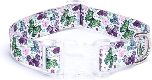 Dog Collar for Small Medium Large Dogs, Adjustable Soft Puppy Cats Collars Multicolor Patterns Collars Adjustable for Dogs Girl Boy Puppy Walking Running Training (XS, Butterfly)