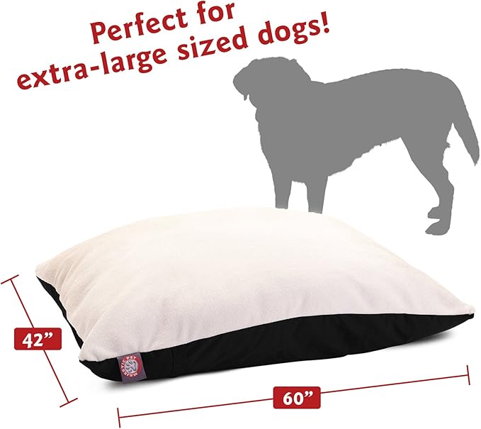 42x60 Black Rectangle Pet Dog Bed By Majestic Pet Products Extra Large