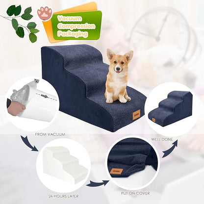 Foam Dog Stairs/Steps 3 Tiers 15.7" H