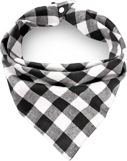 Birthday Plaid Dog Bandana with Button