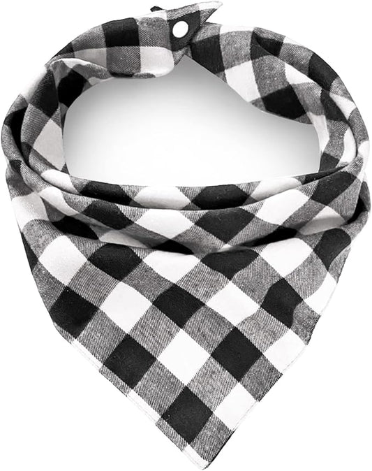 Birthday Plaid Dog Bandana with Button