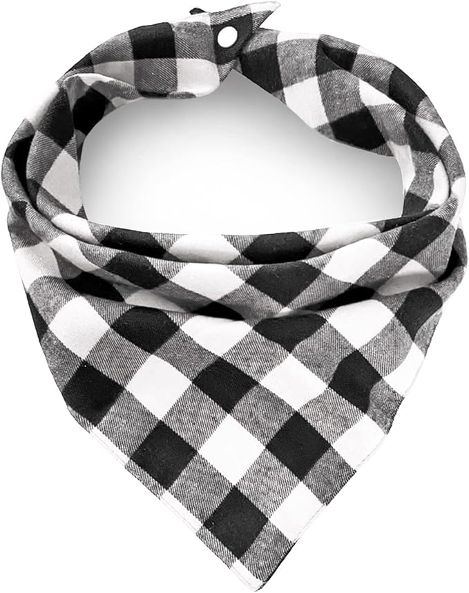 Birthday Plaid Dog Bandana with Button