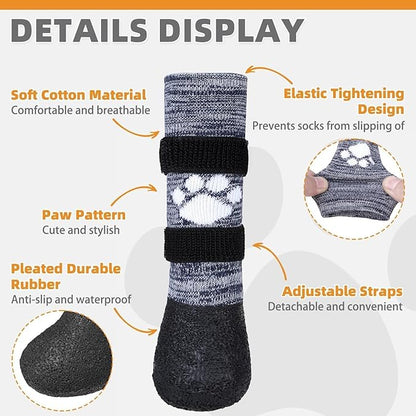 KOOLTAIL Anti Slip Dog Socks to Prevent Licking Paws for Hot/Clod Pavement