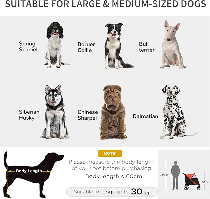 NicBex Dog Stroller One-Click Foldable Doggy Stroller Pet Stroller with Storage Smooth Ride with Shock Absorption