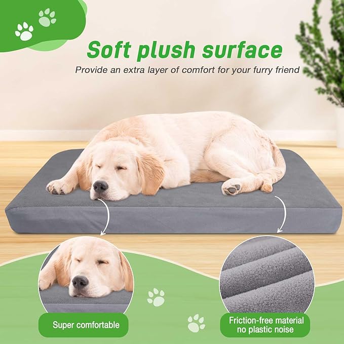 Dog Bed Covers Replacement Washable 100% Waterproof Soft Dog Bed Sheet Grey 2 Pack 42" x 28" L