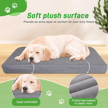 Dog Bed Covers Replacement Waterproof for Dog Bedding Washable Grey 2 Pack 35" x 44" XL