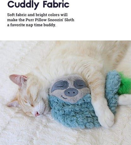 Catstages Purr Pillow Snoozin' Sloth Soothing Plush Cat Toy