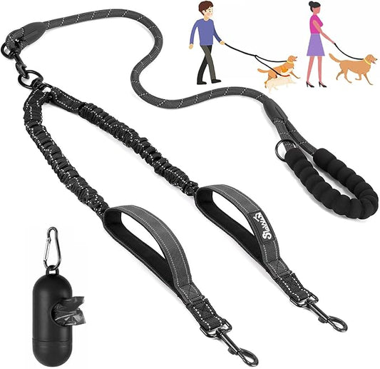 Lukovee Double Dog Leash 360° Swivel