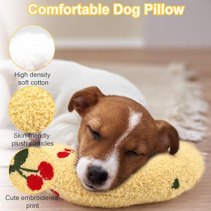 Mity rain Dog Pillow, Anxiety Relief Pillow for Dog, Ultra Soft High Density Calming Pillow for Joint Relief Sleeping Improve, Pet Calming Toy Yellow