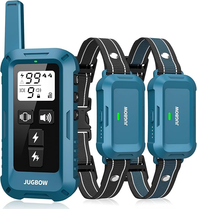 Jugbow Dog Shock Collar 2 Dogs - 4200FT Dog Training Collar with Remote, IPX8 Waterproof E Collar for Dogs Training Rechargeable Collars for Large Medium Small Dogs (10-120lbs)