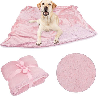 Pink Large Dog Blanket, Super Soft Fluffy Sherpa Fleece Dog Couch Blankets and Throws for Large Medium Small Dogs Puppy Doggy Pet Cats, 50x60 inches