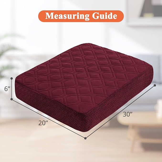 Dog Bed Covers Only - Waterproof Dog Bed Covers Quilted, Replacement Washable Pet Puppy Bed Cover for Dog Cat, Cushion Cover 30Lx20Wx6H Inches Burgundy