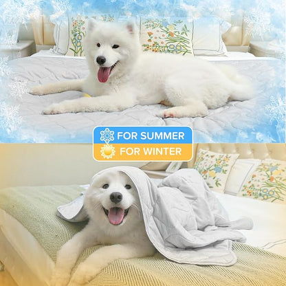 Rywell Cooling Mat for Dogs Q-Max>0.5, Durable&Versatile Scratches&Chewing,40 * 60IN Washable