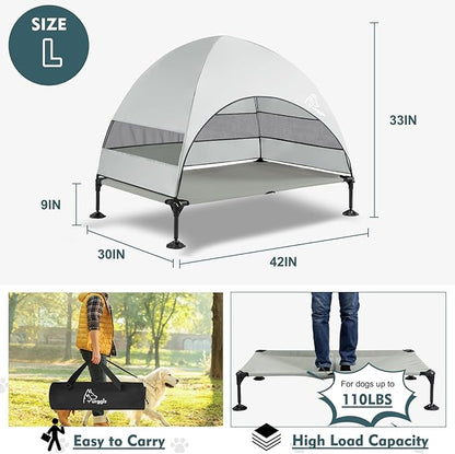 Upgraded Elevated Dog Bed with Canopy