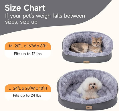 Jiupety Cute Round Dog Beds for Small Dogs 24in Pet 24lbs, Washable