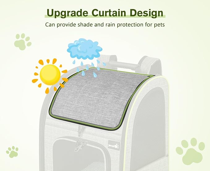 Pecute Cat Carrier Backpacks, Expandable Cat Backpack with Shade Cover, Breathable Mesh, Pet Carrier Backpack for Cats Small Dogs Puppies, Dog Carrier Backpack Great for Travel Hiking Camping Outdoor