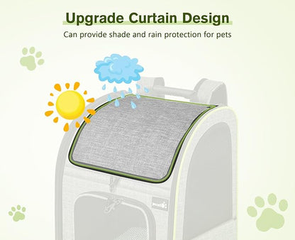 Pecute Cat Carrier Backpacks, Expandable Cat Backpack with Shade Cover, Breathable Mesh, Pet Carrier Backpack for Cats Small Dogs Puppies, Dog Carrier Backpack Great for Travel Hiking Camping Outdoor