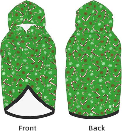 TQD Green Candy Cane Dog Hoodie Cute Cow