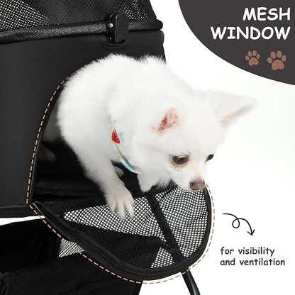 SWITTE Dog Stroller 3 in 1 Folding Pet Stroller 4 Wheels