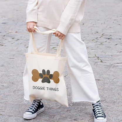 FOTAP Dog Lover Shopping Bag Dog Owner Tote Bag Doggie Things Tote Bag Dog Toys Tote Bag Dog Park Shopping Bag Doggie Gift