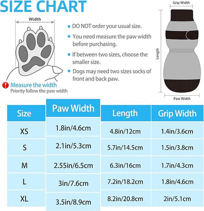 PUPTECK Anti Slip Dog Socks 2 Pairs with Double Grippers for Hardwood Floors