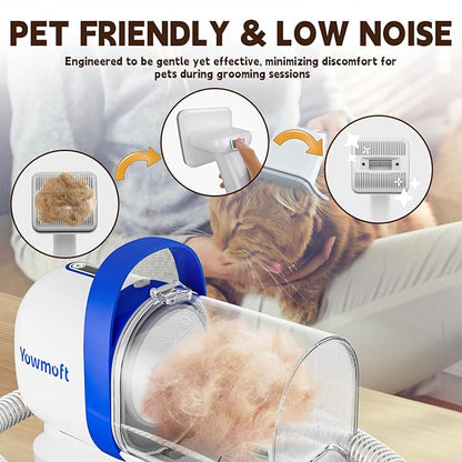 Dog Grooming Vacuum & Dog Grooming Kit, Dog Vacuum for Shedding Grooming with 2 L Capacity, Max 11 Kpa Dog Hair Vacuum with 15 Pet Grooming Tools, Pet Grooming Vacuum for Dogs/Cats/Home