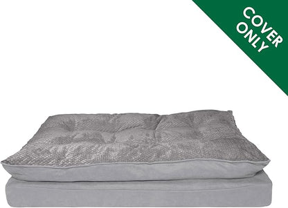 Furhaven Replacement Dog Bed Cover Minky Plush & Suede Pillow Top Mattress