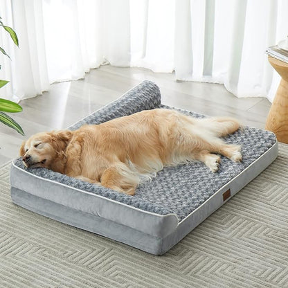BFPETHOME Orthopedic Dog Beds for Large Dogs-Waterproof Sofa Dog Bed with Removable Washable Cover