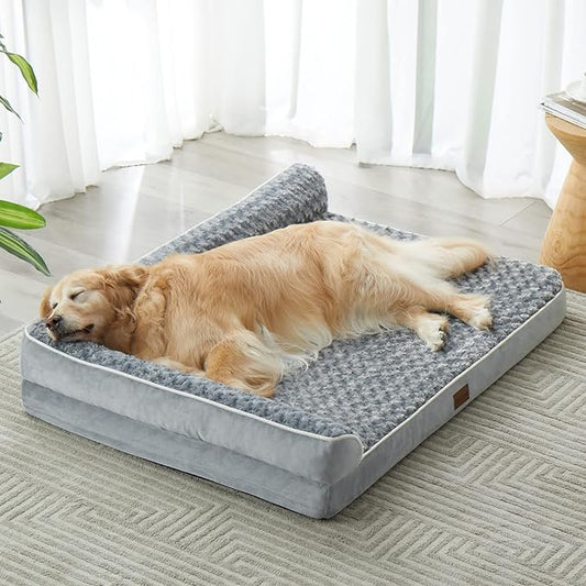 BFPETHOME Orthopedic Dog Beds for Large Dogs-Waterproof Sofa Dog Bed with Removable Washable Cover