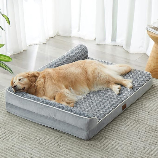 BFPETHOME Orthopedic Dog Beds for Large Dogs-Waterproof Sofa Dog Bed with Removable Washable Cover