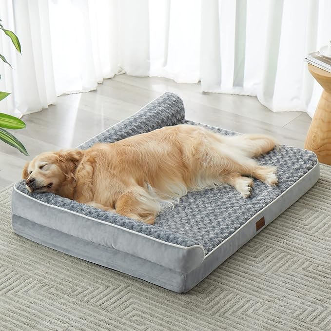 BFPETHOME Orthopedic Dog Beds for Large Dogs-Waterproof Sofa Dog Bed with Removable Washable Cover