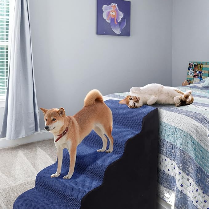 Foam 5 Tier Dog Steps&Stairs for High Beds 25 inches High