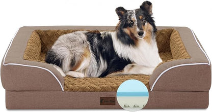 Memory Foam Large Dog Bed with Bolsters